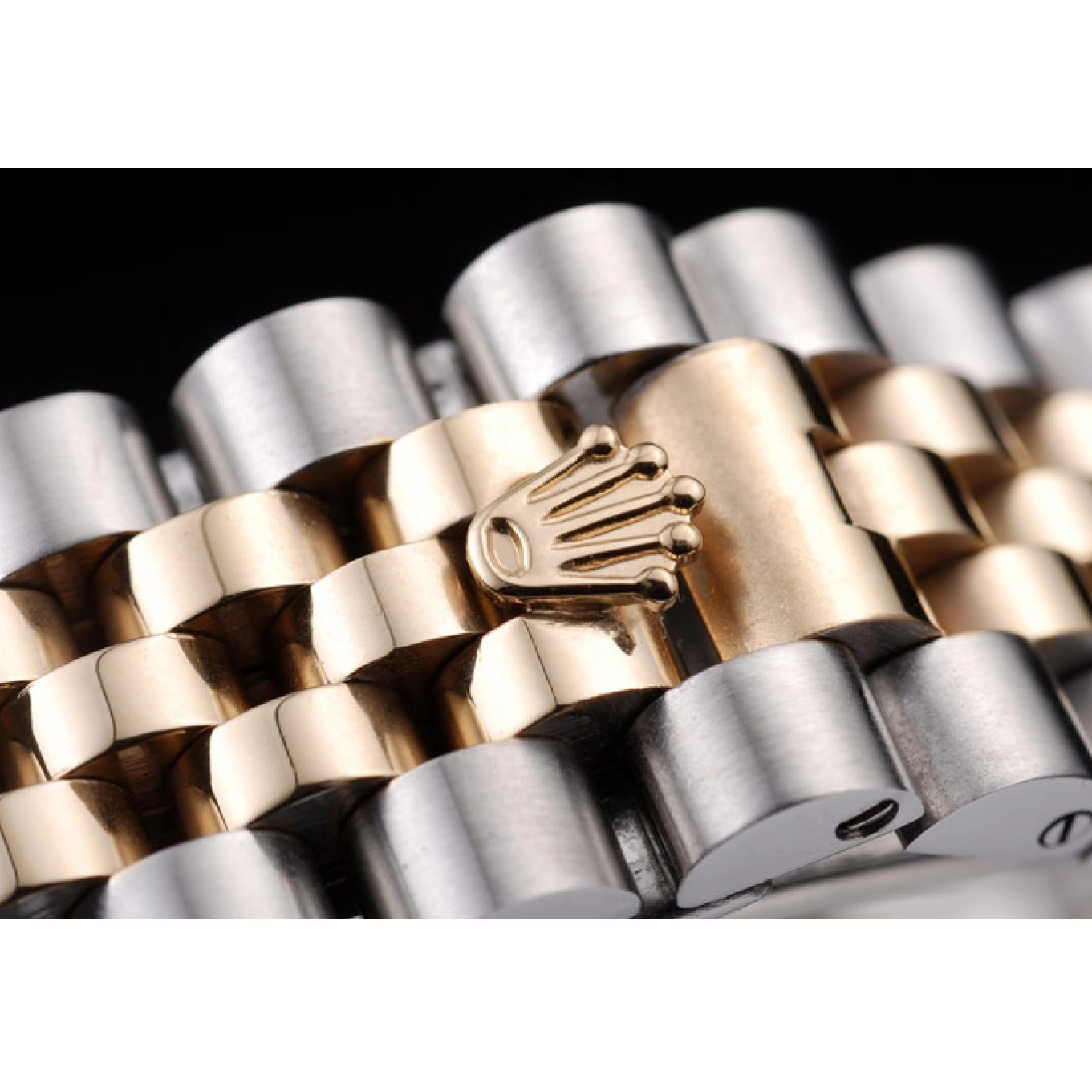 Rolex aaa copy Plated Gold Two Dial Rolex Silver 18k Steel 98084 Tone Stainless DateJust 0816